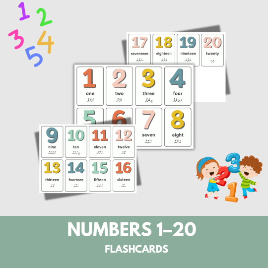 Numbers 1–20 Flashcards